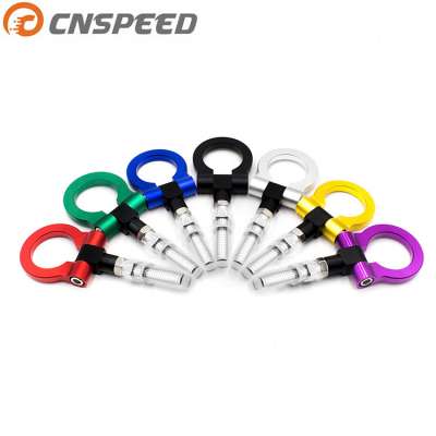 CNSPEED High Quality Billet Aluminum Front Rear Racing Tow Hook Auto Trailer Ring Universal Tow Hook Bars Set for Japanese Car